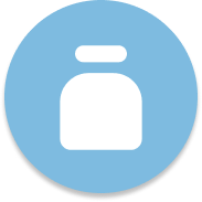 Simple medicine bottle icon, go to David's Fairview Bethesda clinic site, external link.