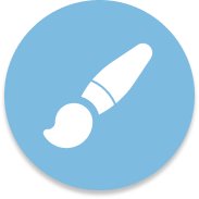 Paint brush icon, explore David's Media page with his art.